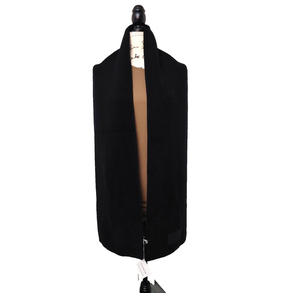 Coach Chunky Patch Long Wool Knit Scarf Black Fall Winter NWT - Picture 7 of 16